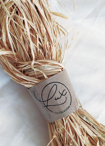 La Casa del Artesano-Rafia 100% natural fibras de 2 a 5mms para  manualidades y decoracion en paquete 50grs