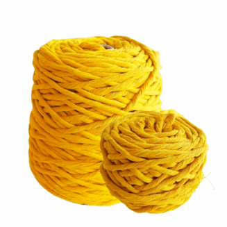Hilaza Premium 4mm Amarillo Canario para Macramé