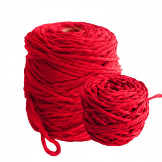 Hilaza Premium 4mm Rojo Carmesí para Macramé